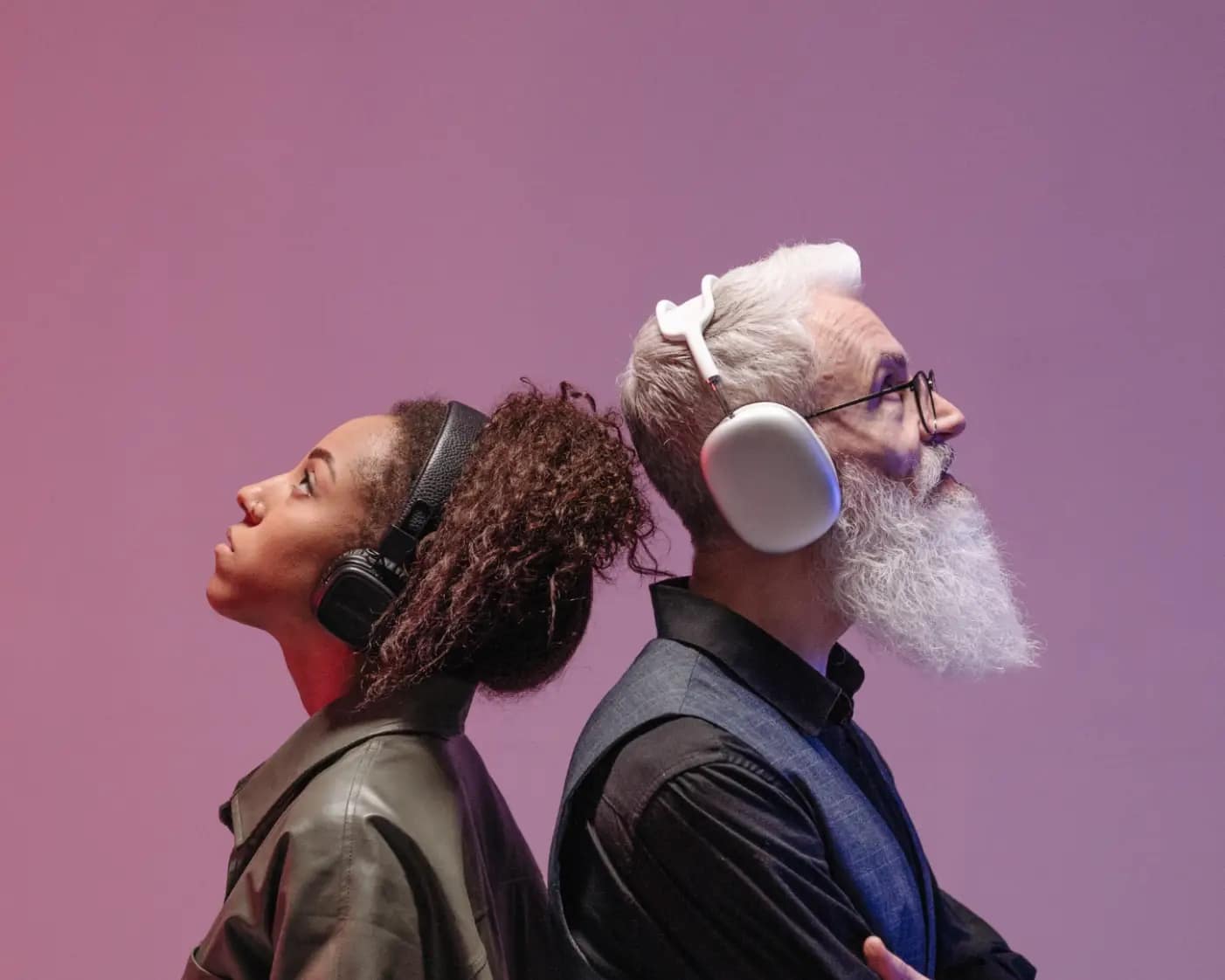 Woman listening with headphones